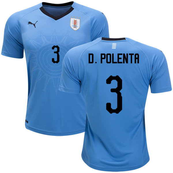 Uruguay #3 D.Polenta Home Soccer Country Jersey